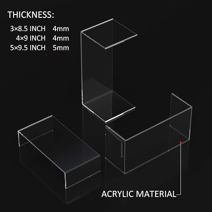 8.5x9x9.5 Inch Acrylic Risers Display Stands 3pcs, Rectangular Display Risers 3 Steps, Clear Acrylic Stand for Brand Store, Retails-NeatNest