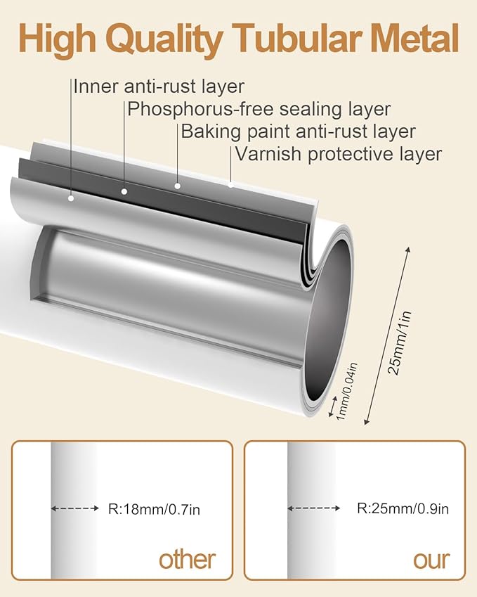 Coat Rack Freestanding, Small Standing Coat Tree with Heavy Rock Slab Base, Modern Metal Coat Hanger Stand with 8 Hooks, Garment Rack, 11.8 x 11.8 x 68.9 In, White, GYJ002W-NeatNest