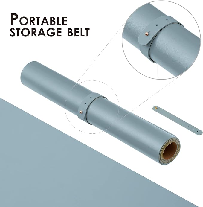 Cork Desk Mat - Dual-Sided Desk Pad for Office and Home - Desk Organization and Accessories - Ideal for Large Mouse Pad and Desk Mats on Top of Desks(Light Blue,90cmx 43cm)-NeatNest