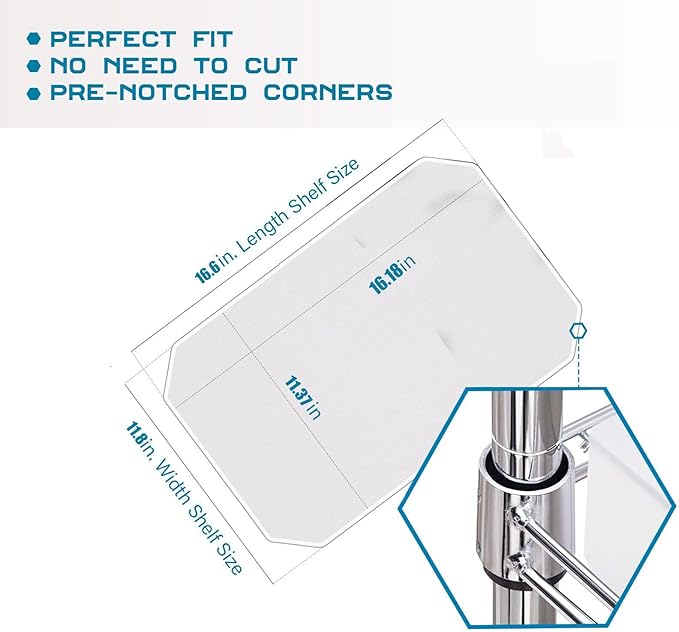 BRIAN & DANY Wire Shelf Liner 11.8" X 16.6", Set of 10, Heavy Duty Shelf Liners for Wire Shelving, Waterproof Wire Rack Shelf Cover, Transparent-NeatNest