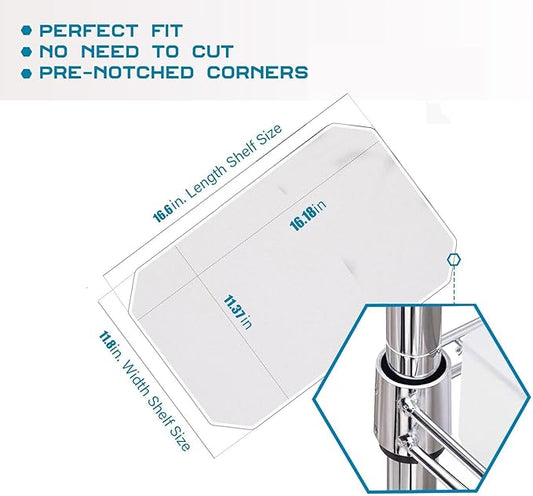 BRIAN & DANY Wire Shelf Liner 11.8" X 16.6", Set of 10, Heavy Duty Shelf Liners for Wire Shelving, Waterproof Wire Rack Shelf Cover, Transparent-NeatNest