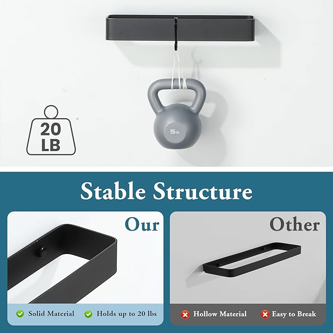 Bathroom Towel Bar, SUS304 Stainless Steel Towel Racks for Bathroom Wall Mounted, Heavy Duty Towel Holder Kitchen Bathroom Accessories Modern Home Decor (8 Inch)