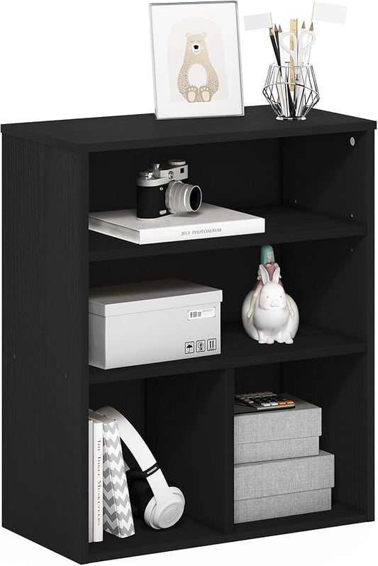 Furinno Pasir 3 Tier Display Bookcase, Black Oak