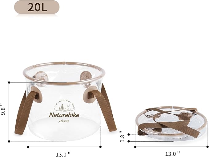 Naturehike Multifunctional Collapsible Water Basin, Folding Tub, Portable Bin, Lightweight Foldable Bucket with Handles for Camping, Dish Washing, Laundry, Fishing, Hiking