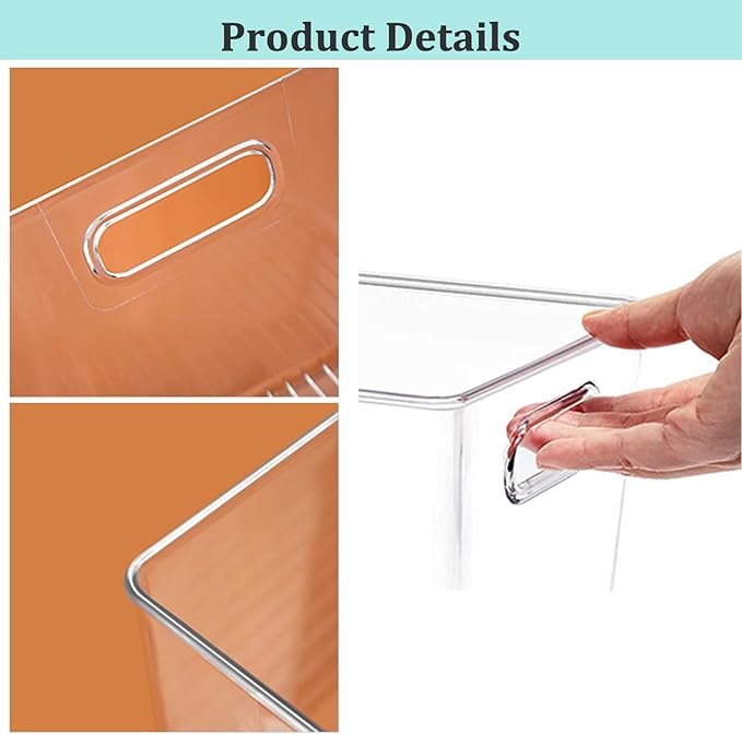 Fridge Organiser Set, Transparent Storage Box Organiser, Stackable, Organiser Boxes for Fridge, Cupboard, Pantry, Snacks, Cans, Kitchen - BPA-Free, 29 x 20 x 15.5 cm