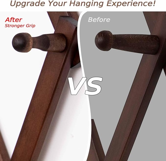 Hat Rack for Wall, Expandable Wall Hat Holder with 16 Hooks, 16 inch Wooden Wall Hook for Baseball Caps,Cowboy, Bag,Hoodie(Brown)-NeatNest