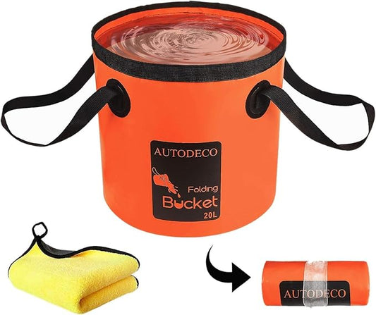 AUTODECO Collapsible Bucket 5 Gallon Container Folding Water Bucket Portable Wash Basin 20L-NeatNest