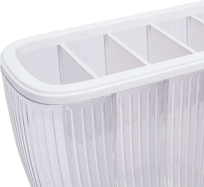 6 Grids Dry Food Dispenser Grain Rice Storage Dispenser with Measuring Cup, 22lbs Sealed Storage Tank for Home Kitchen, Detachable Partition-NeatNest