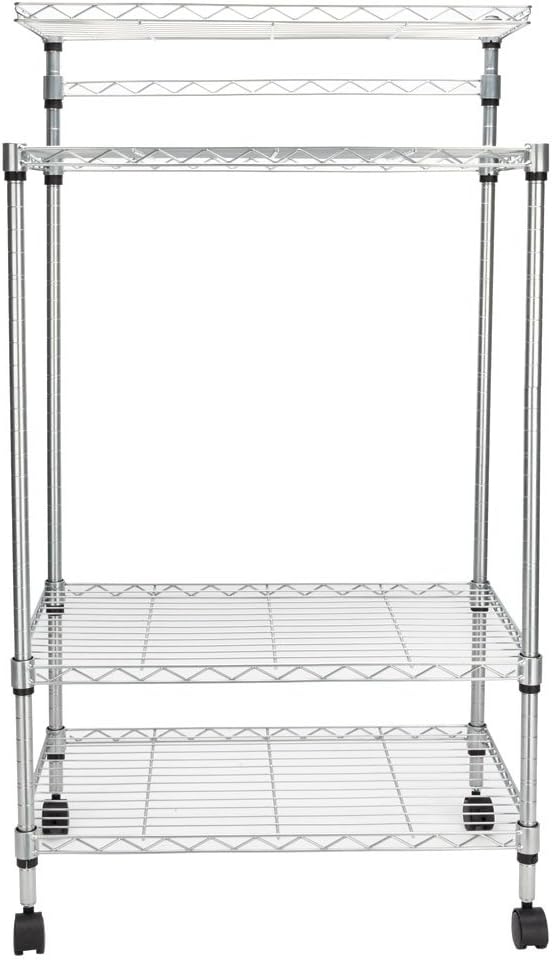 4 Tier Adjustable Storage Shelf Metal Storage Rack Wire Shelving Unit Storage Shelves for Pantry Closet Kitchen Laundry Bathroom (Silver17-4-Tier)