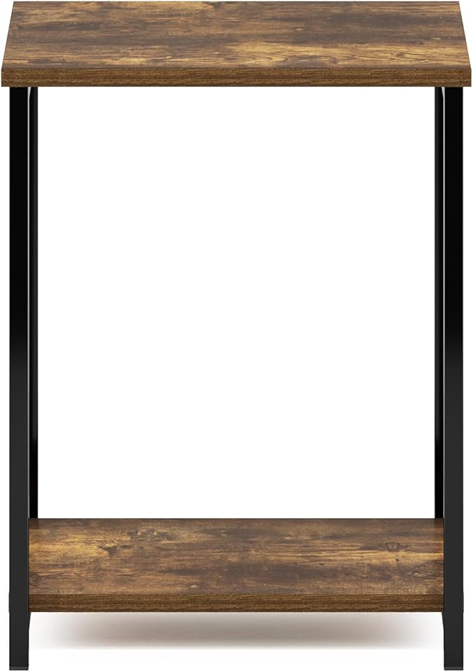 Furinno Simplistic Metal Frame End Table, 1-Pack, Amber Pine-NeatNest