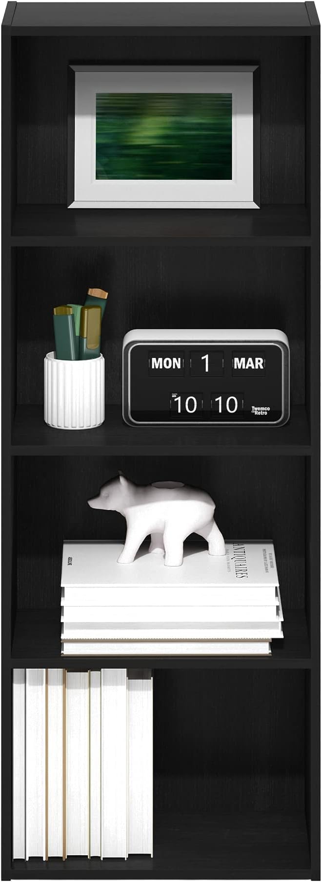 Furinno Luder Bookcase / Book / Storage, 4-Tier, Blackwood-NeatNest