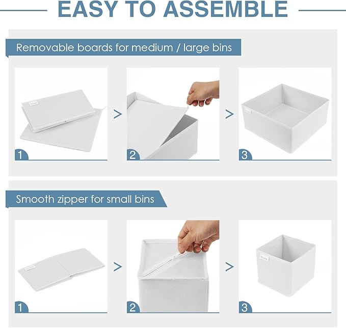Criusia Drawer Organizer Clothes, 8 Pack Underwear Drawer Organizer, Foldable Closet Organizers and Storage Dresser Drawer Dividers for Clothes, Socks, Scarves, Ties (White)-NeatNest
