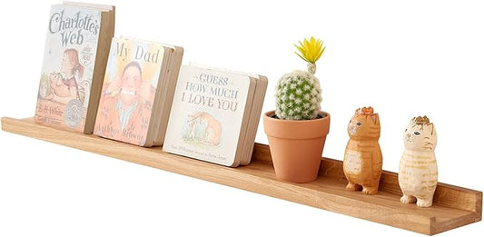 Floating Shelf, Natural Oak Wood, 36 Inch, Wall Storage, Display Picture Ledge, for Bedroom, Living Room, Bathroom, Office, Kitchen-NeatNest