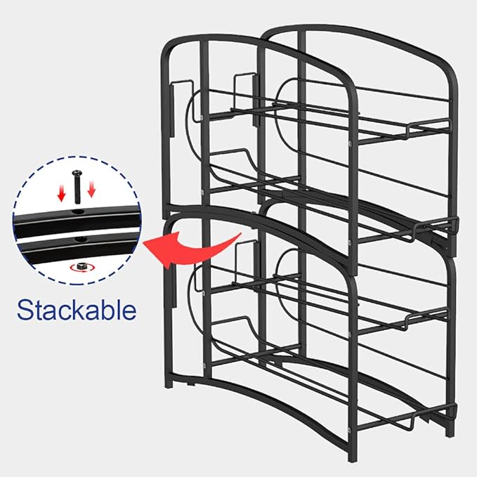 AULEDIO Stackable Beverage Can Dispenser Rack, Storage Organizer Holder for Canned food or Pantry Refrigerator,Black(2 Pack)-NeatNest