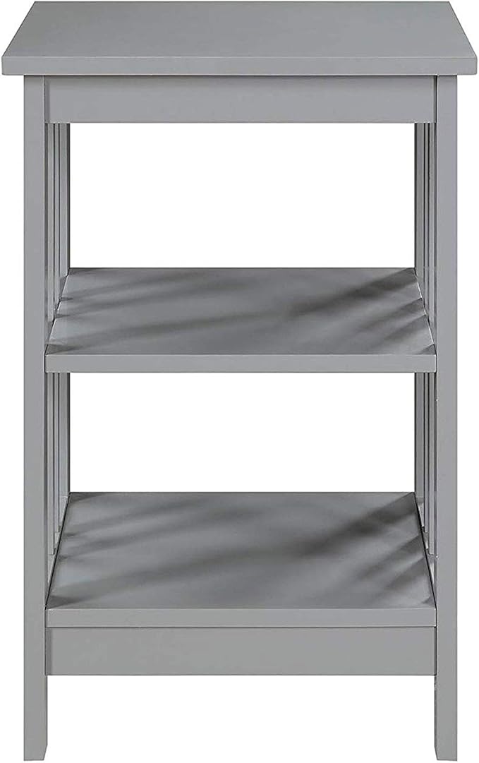 Convenience Concepts Mission End Shelves Table, Gray-NeatNest