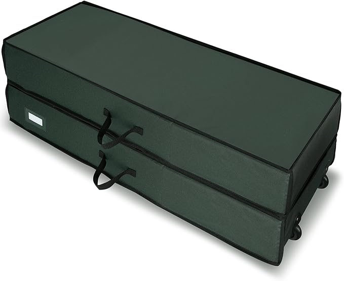 Hearth & Harbor Holiday Storage with Extra 2 PC of Christmas Storage Bins and Ribbon Storage Organizer - Fade Resistant Wrapping Paper Storage Containers with Wheels Fits Up to 30 Rolls of 40" Length-NeatNest