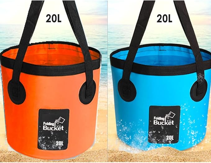 Collapsible Buckets, Camping Water Storage Container 5 Gallon(20L) Portable Folding Bucket Wash Basin-NeatNest