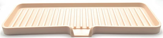 Happitasa Silicone Soap Dish Tray and Sponge Holder with Drain Chute | Bathroom and Kitchen Sink Organizer Caddy (Sand Dollar, 12"x4", 7.4 Ounces)-NeatNest