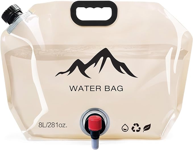 Collapsible Water Container with Spigot, 2.1 Gallon (8L) BPA-Free Portable Water Bladder – Leakproof Foldable Jug for Camping, Emergency Storage, Hiking & Outdoor Travel-NeatNest