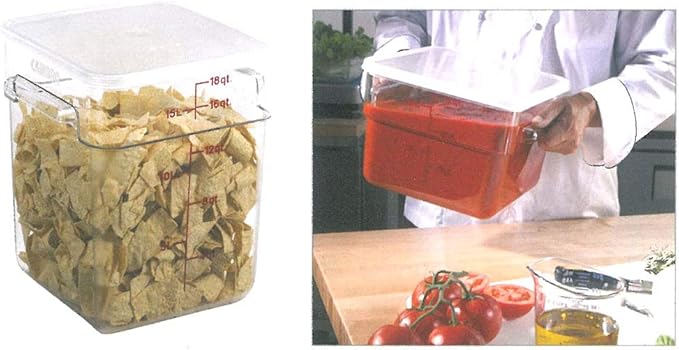 Cambro - 8SFSCW135 Camwear Polycarbonate Square Food Storage Container, 8 Quart (This does not come with a lid)-NeatNest