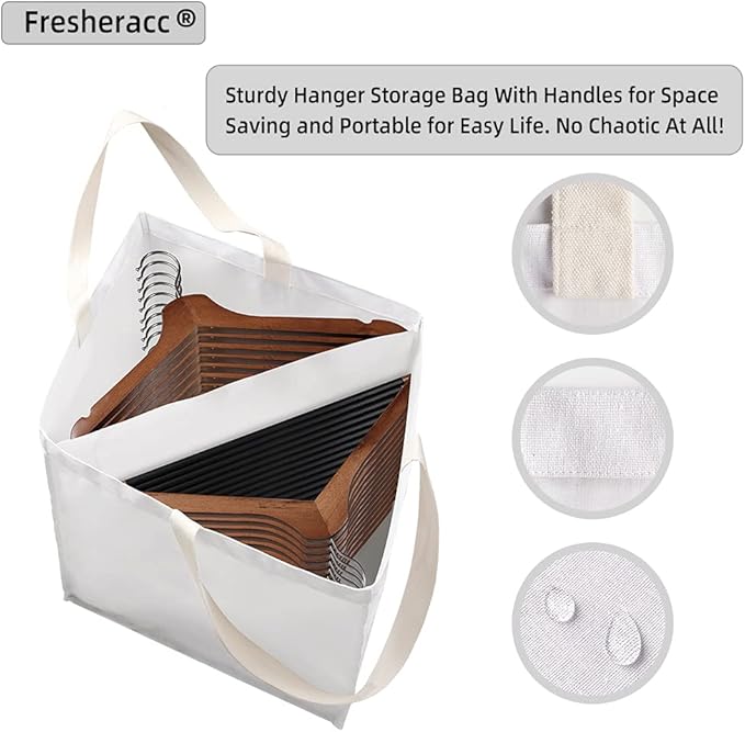 Clothes Hanger Organizer Holder for Space Saving, Fresheracc Hanger Triangle Storage Bag with Handles for Closet Tidier Laundry Rooms Wardrobe Drying Rack(Square)-NeatNest