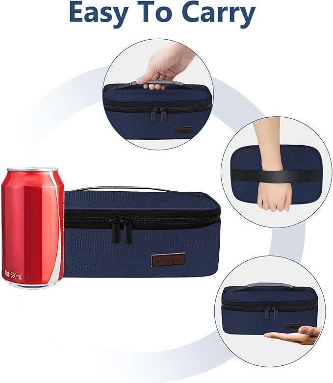 Gloppie Mini Lunchbox Small Lunch Bag for Men Women Insulated Lunch Box Thermal Lunch Boxes Adult Portable Cooler Bags Reusable Snack Bag, Blue-NeatNest