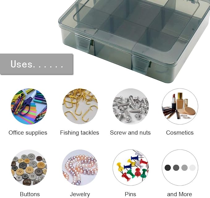 9 Grids Art Craft Supply Organizer Storage Containers, Compartment Storage Box with Removable Dividers for Jewelry, Beads, Buttons, Small Parts-NeatNest