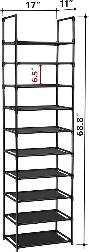FIDUCIAL HOME 10 Tiers Shoe Rack 20-25 Pairs Sturdy Shoe Shelf-NeatNest