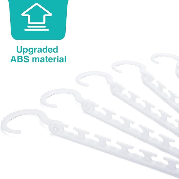 HOUSE DAY Sturdy Plastic Space Saving Hangers Cascading Hanger Organizer Pack of 12 Closet Space Saver Multifunctional Hangers for Heavy Clothes (White)-NeatNest