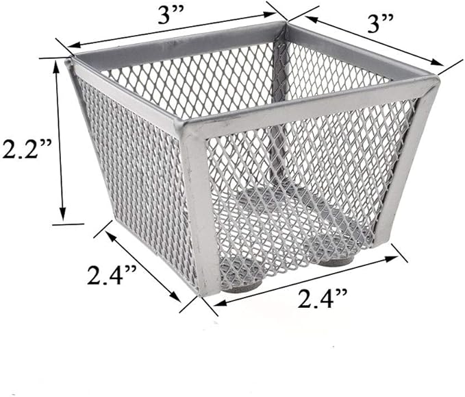 HAHIYO Stackable Paper Clip Mesh Holder cup 2.2" Height 2 Pack Silver Sturdy PaperClip Holder Container for Desk Drawer Organizer Collection for Home Office School Soft Foam Feet No Sharp Edges-NeatNest