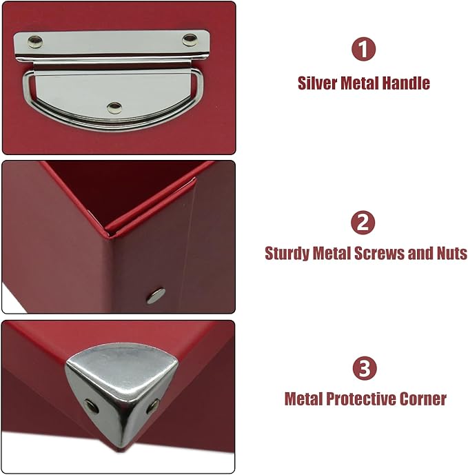 GUOZI Collapsible Storage Box, Decorative Memory Box with Lid & Metal Reinforced Corners, Cardboard File Bin with Handles, Organizer Gift Box for Keepsake Toy Photos Office Nursery Wardrobe Bookshelf-NeatNest