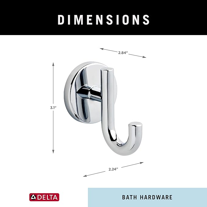 Delta 75935 Trinsic Single Towel Hook in Polished Chrome-NeatNest