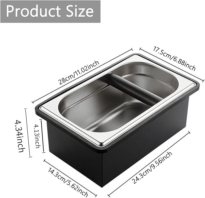 Espresso Knock Box, Stainless Steel Coffee Knock Box Large Capacity Coffee Pucks Container Espresso Machine Tool for Coffee Ground-NeatNest