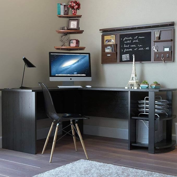 Corner Shelf, Solid Oak Wood Floating Corner Shelf Wall Mount Round End Floating Speaker with Wire Hole for Small Plant Photo for Bedroom Kitchen, Living Room-NeatNest