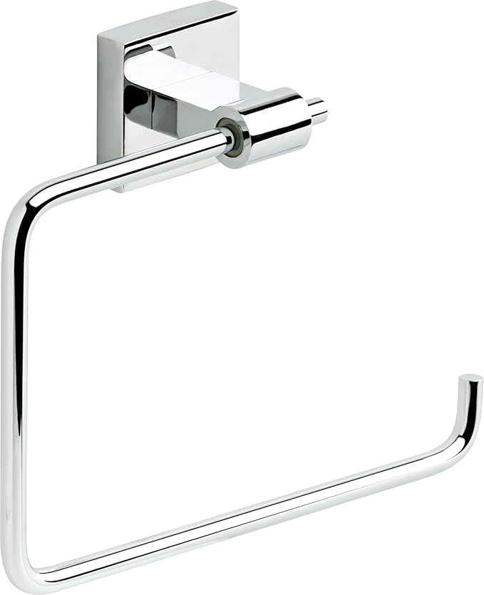 Franklin Brass Maxted (1-Pack) Hand Towel Holder Polished Chrome Towel Racks for Bathroom Wall Square Towel Ring Holder for Bath Towel Hanger for Kitchen, Bathroom Accessories MAX46-PC