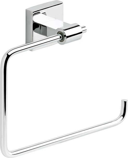 Franklin Brass Maxted (1-Pack) Hand Towel Holder Polished Chrome Towel Racks for Bathroom Wall Square Towel Ring Holder for Bath Towel Hanger for Kitchen, Bathroom Accessories MAX46-PC