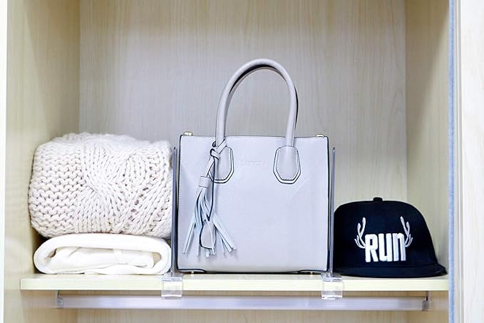 CY craft Acrylic Shelf Divider, Wood Shelf Dividers,Clear Closet Shelf Separators Clothing Organizer Perfect for Bedroom Shelving Organization and Kitchen Cabinet Shelf Storage,6 PCS-NeatNest