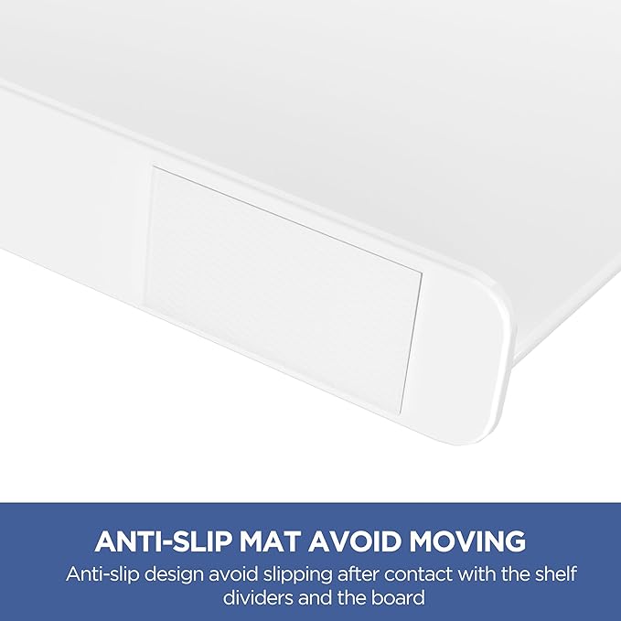 HBlife 8 Pcs White Acrylic Shelf Dividers, Vertical Purse Organizer for Closet Perfect for Sweater, Shirts, Handbags in Bedroom and Kitchen, Closet Separators for Organization Cabinet-NeatNest