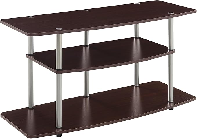 Convenience Concepts Designs2Go No Tools 3-Tier Wide TV Stand 42" - Entertainment Center for TVs up to 46 Inches, Modern TV Mount with Shelves for Living Room, Cherry-NeatNest