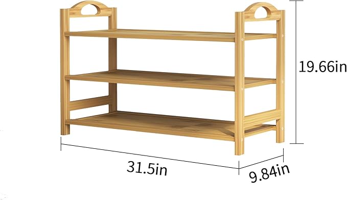 UDEAR Bamboo Shoe Rack 3-Tier Shoe Storage Organizer Entryway Shoe Shelf-NeatNest