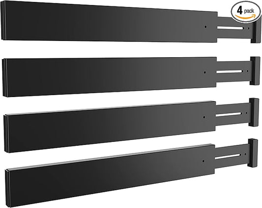BAMEOS Drawer Dividers Bamboo Separators Organization Expandable Organizers for Kitchen Bedroom Bathroom Dresser Office 4-pack-NeatNest