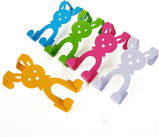 eywlwaar Cute Over The Door Hooks Sturdy Metal Single Hooks for Hanging Coats,Towels,Clothes and More 5 Pack