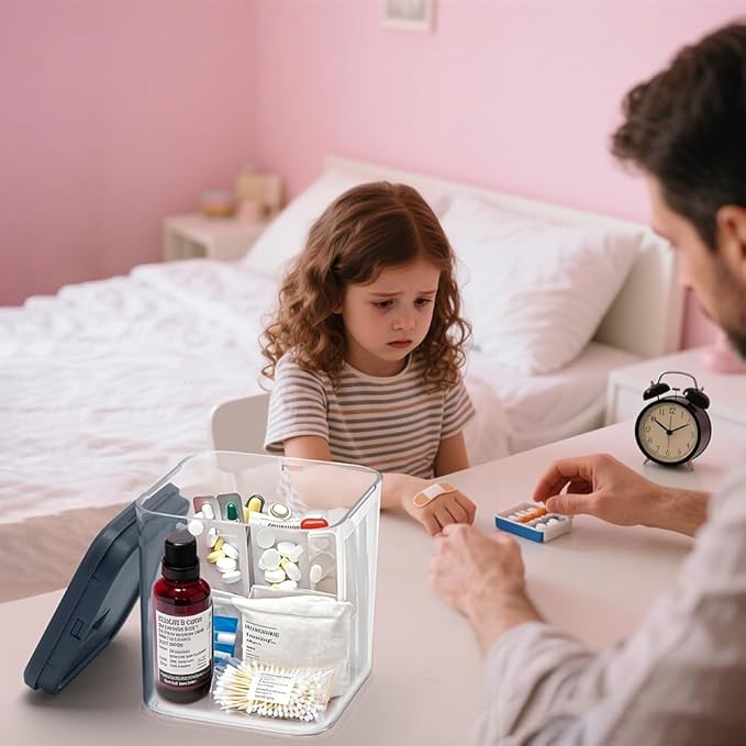 Clear Lock Box for Medicine Safe,Food, Snacks, Phone - Secure Lockable Storage Container Tank with Combination for Kitchen, Office, School, Hospital (5.6×5.6×6.3 Inch)-NeatNest