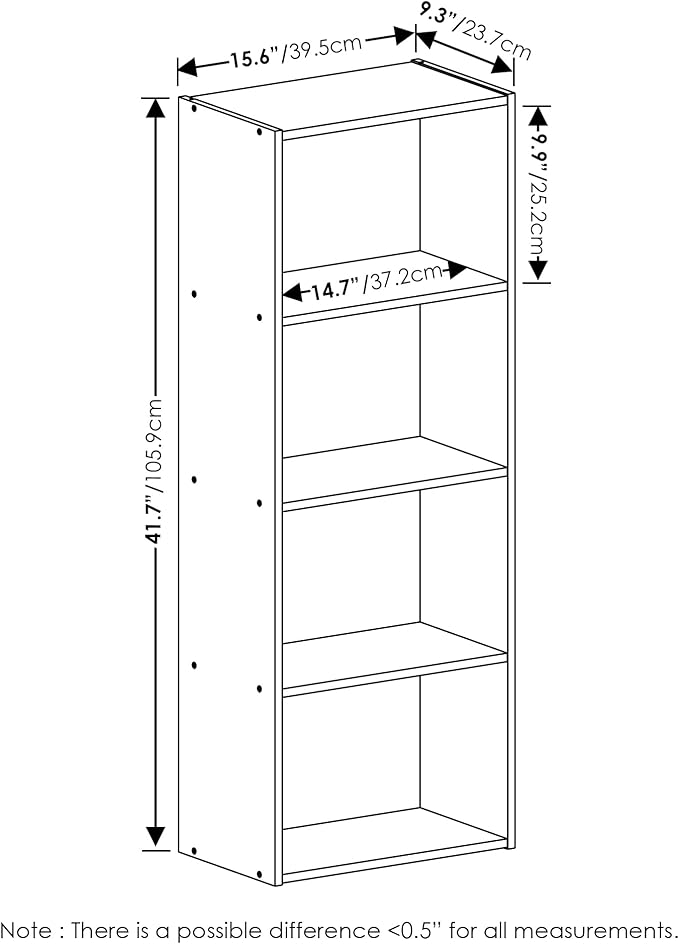 Furinno Luder Bookcase / Book / Storage, 4-Tier, Green/White-NeatNest