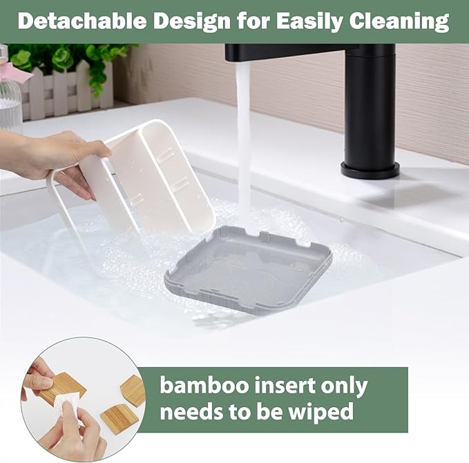 Chintu Bathroom Toothbrush Holders for Countertop - Electric Toothbrush Organizer 6 Slots Tooth Brush Organization for Kids Family, Toothpaste Holder for Bathroom Vanity Organizer Storage White-NeatNest