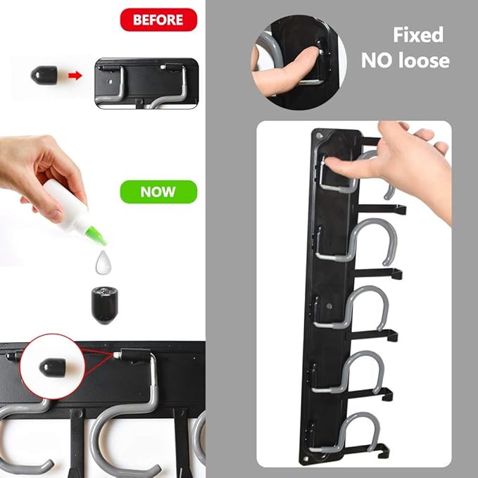 YueTong All Metal Garden Tool Organizer,Adjustable Garage Wall Organizers and Storage,Heavy Duty Wall Mount Holder with Hooks for Broom,Rake,Mop,Shovel.(1 Pack¡ê)