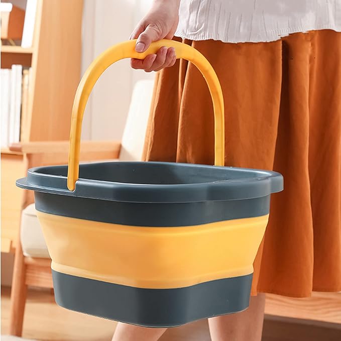 Collapsible Foot Bath Basin Tub for Soaking Feet, Plastic Foldable Foot Spa Bucket Tools with Handle and Massager Acupoint for Camping Travel-NeatNest