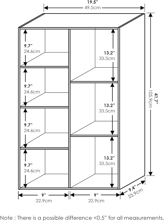 Furinno Luder 7-Cube Reversible Open Shelf, French Oak-NeatNest