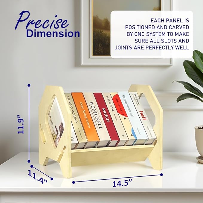 2 Pack Desktop Bookshelf, Stackable Book Organizer with Handle, Storage Rack for CD/Magazine/File Folder, Portable Small Bookshelf for Study, Living Room, Kid's Room, No Nails, Medium Size-NeatNest