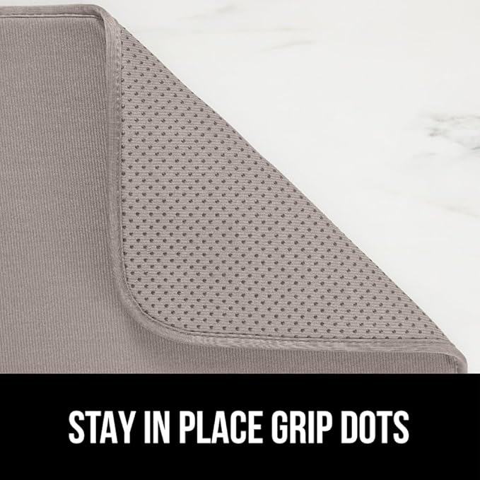 GORILLA GRIP Ultra Water Absorbent Microfiber Dish Drying Mat, Quick Dry Thick Mesh, Slip Resistant Pad for Sink Dishes or Under Rack, Kitchen Counter Accessories, 16x18, Machine Wash Mats, Almond